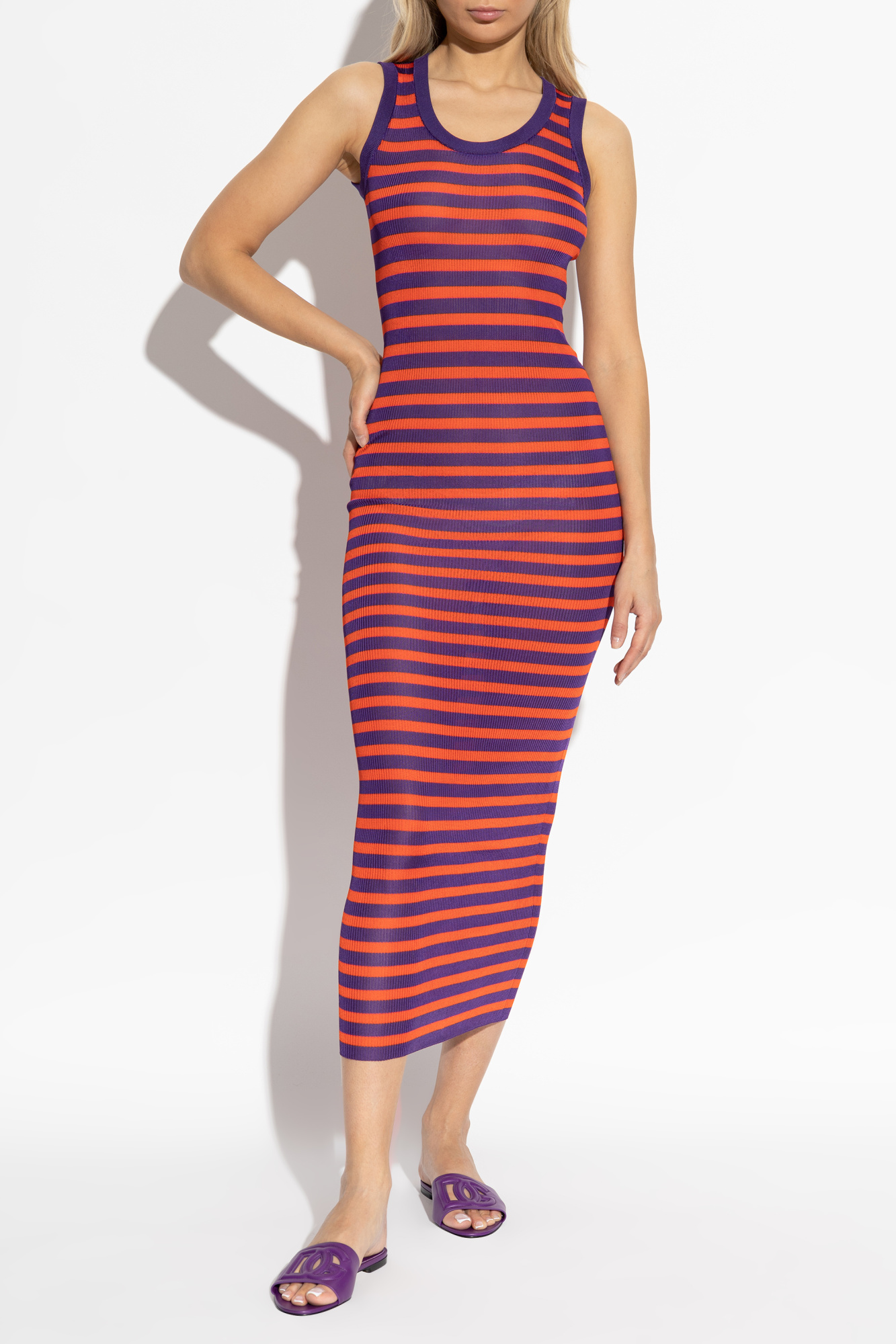 DOLCE & GABBANA ストライプドレス Orange Striped dress Dolce & Gabbana - Vitkac France